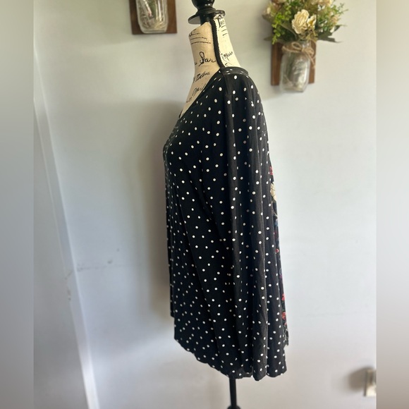 Chico’s tunic polka dots and flora print art to wear bohemian festive - Picture 7 of 10